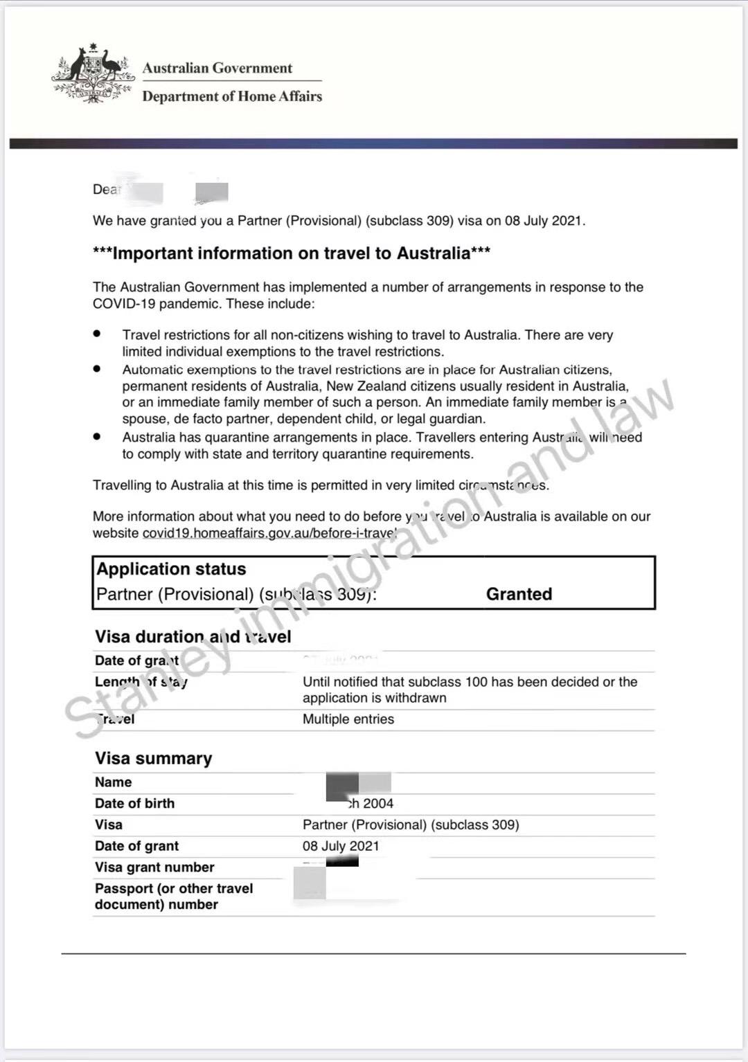 Approval Letter Sample Stanley Immigration And Law